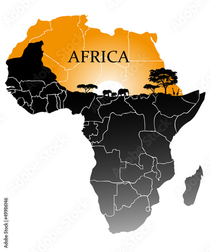 Naklejka na drzwi continent Africa