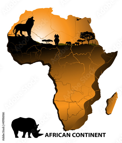 Naklejka na szybę continent Africa