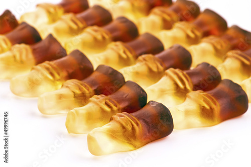 Fototapeta na wymiar orderly group of bottle shaped gummy