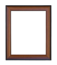 Old Wooden Picture Frame Isolated Rectangular Black Brown Color