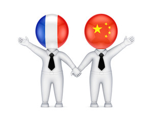 Sticker - French-Chinese cooperation concept.