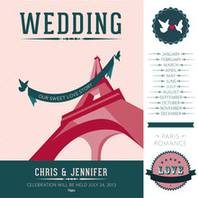 Set Of Design Elements For The Wedding Invitation