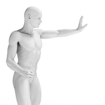 3d rendered illustration of a defending man
