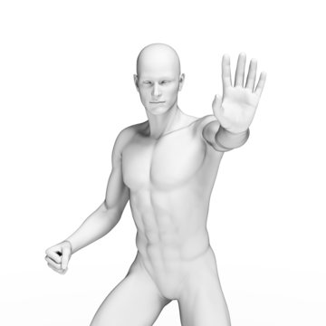 3d rendered illustration of a defending man