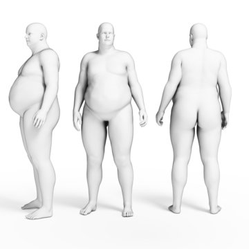 3d rendered illustration of some overweight men