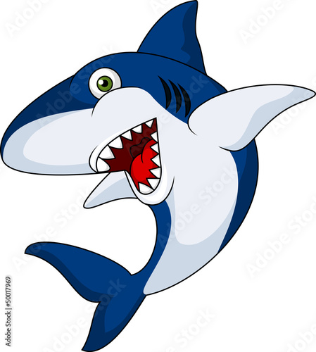 Naklejka dekoracyjna Smiling shark cartoon