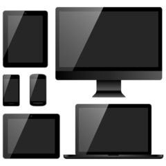 Wall Mural - electronic devices with black screens