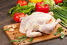 Fresh Raw Chicken And Vegetables