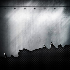 cracked metal plate