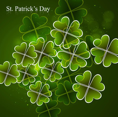 Happy St. Patrick's Day green colorful vector background illustr