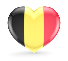 Wall Mural - Belgian flag on a heart symbol.