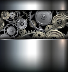 Technology background with metallic gears