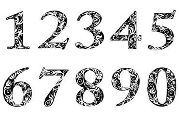 Poster - Digits and numbers with floral elements