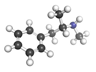 Poster - methamphetamine (crystal, meth) psychostimulant drug, molecular