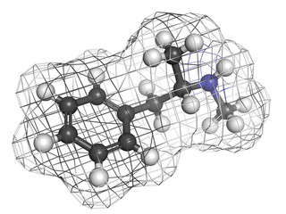 Poster - methamphetamine (crystal, meth) psychostimulant drug, molecular