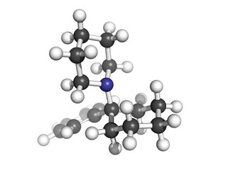 Wall Mural - phencyclidine (PCP, angel dust) recreational drug, molecular mod