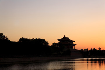 Wall Mural - Beautiful Imperial Palace in Beijing turret silhouette