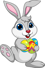 Wall Mural - Cute rabbit with ester egg