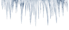 Number Of Natural Icicles On A White Background 