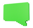 canvas print picture - Pixelated green bubble form on white