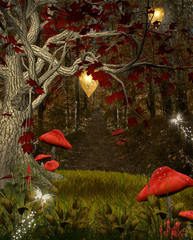 Wall Mural - Enchanted nature series - The red forest