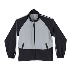 Gray and black sport jacket with blank front