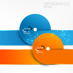 Colorful paper design elements on white background. Vector templ