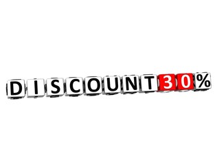 Poster - 3D Discount 30% Button Click Here Block Text