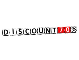 Poster - 3D Discount 70% Button Click Here Block Text