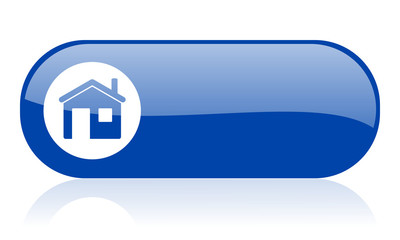 Aufkleber - home blue web glossy icon