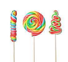 Colorful Lollipop Isolated On White Background