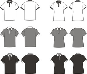 Poster - Vector illustration of polo t-shirts. Different colors