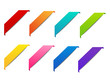 Set of color corner ribbons
