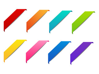 Sticker - Set of color corner ribbons