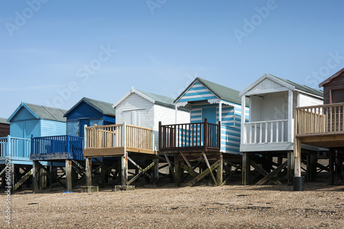 Fotografía Colorful Beach huts at Southend on Sea, Essex, UK.