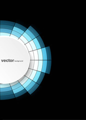 Wall Mural - abstract colorful mosaic circle black background vector design