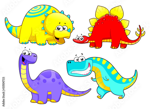 Obraz w ramie Dinosaurs Family.