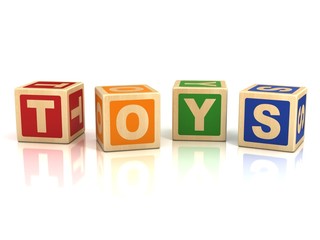 Poster - toys wooden blocks