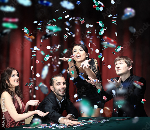 Fotomural Young people have a good time in casino