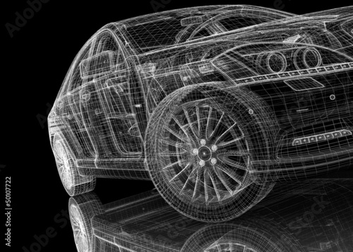 Foto-Doppelrollo - car .3D model body structure (von podsolnykh)