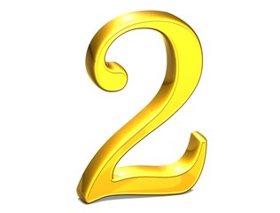Aufkleber - 3d set gold number on white background