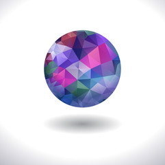 Aufkleber - Prismatic faceted sphere