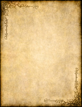 Old Parchment Paper Texture With Ornate Design