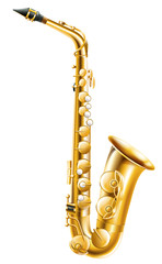 A gold saxophone