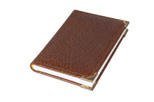 Leather Notebook On A White Background