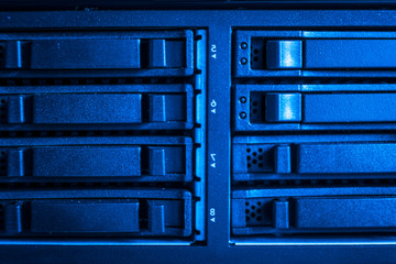 Poster - data storage hardware inside internet cloud center