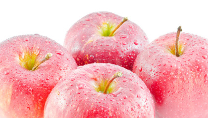 Red apples were isolated on white background