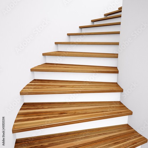 Naklejka na drzwi Wooden Stairs