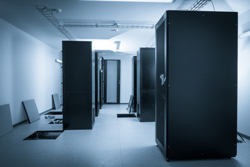 Sticker - server cabinets inside data center room