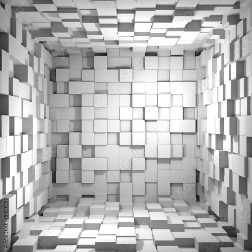 Naklejka dekoracyjna Cube room 3d - background